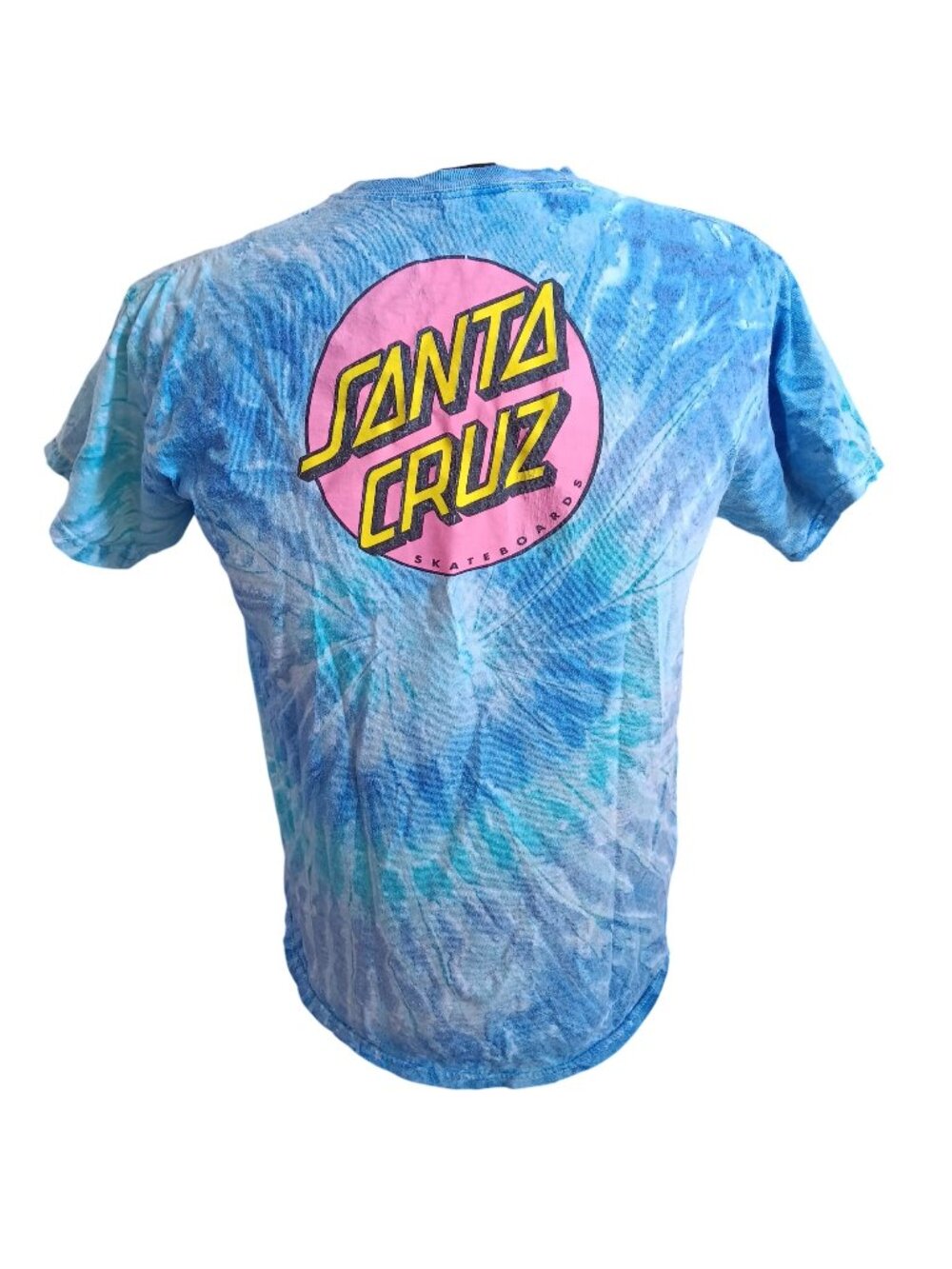 Santa Cruz Skateboards Medium T-shirt Men's Blue Tie-Dye T-Shirt M 100% Cotton
